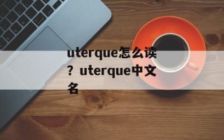 uterque怎么读？uterque中文名
