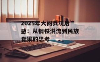 2025年大阅兵观后感：从钢铁洪流到民族脊梁的思考