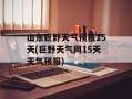 山东巨野天气预报15天(巨野天气网15天天气预报)