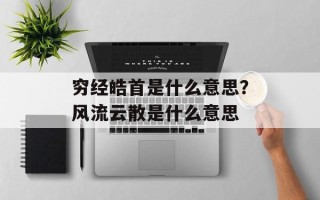 穷经皓首是什么意思？风流云散是什么意思
