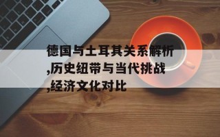德国与土耳其关系解析,历史纽带与当代挑战,经济文化对比