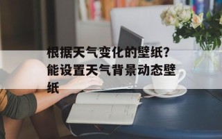 根据天气变化的壁纸？能设置天气背景动态壁纸