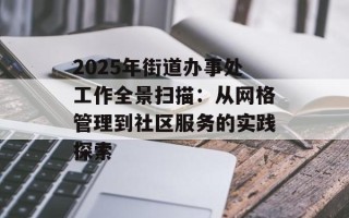 2025年街道办事处工作全景扫描：从网格管理到社区服务的实践探索