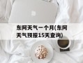 东阿天气一个月(东阿天气预报15天查询)