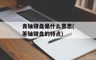 青轴键盘是什么意思(茶轴键盘的特点)