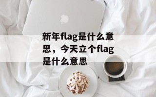 新年flag是什么意思，今天立个flag是什么意思