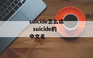 suicide怎么读  suicide的中文名
