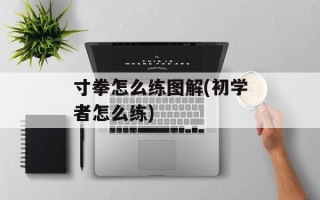 寸拳怎么练图解(初学者怎么练)