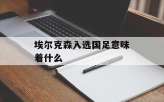 埃尔克森入选国足意味着什么