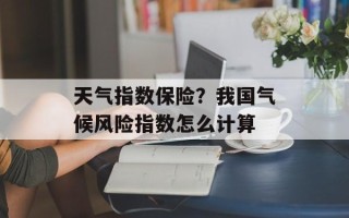 天气指数保险？我国气候风险指数怎么计算