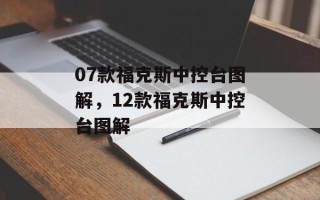 07款福克斯中控台图解，12款福克斯中控台图解