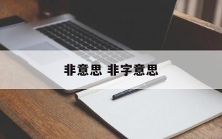 非意思 非字意思