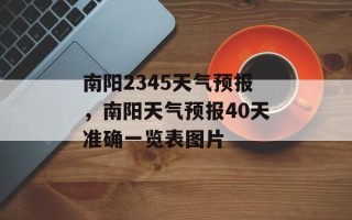 南阳2345天气预报，南阳天气预报40天准确一览表图片