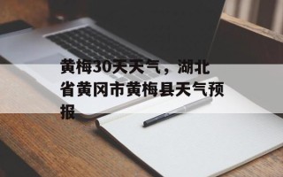 黄梅30天天气，湖北省黄冈市黄梅县天气预报