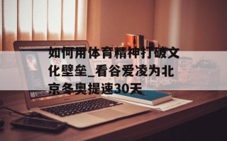 如何用体育精神打破文化壁垒_看谷爱凌为北京冬奥提速30天