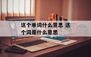 这个单词什么意思 这个词是什么意思