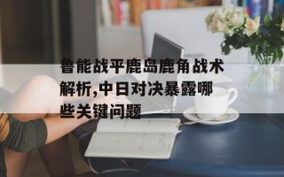 鲁能战平鹿岛鹿角战术解析,中日对决暴露哪些关键问题