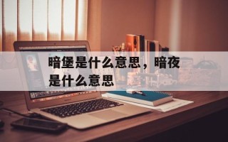 暗堡是什么意思，暗夜是什么意思