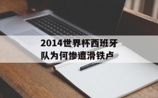 2014世界杯西班牙队为何惨遭滑铁卢