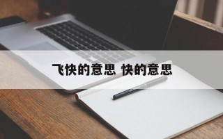 飞快的意思 快的意思