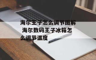 海尔王子怎么调节图解 海尔数码王子冰箱怎么调节温度