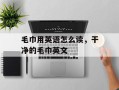 毛巾用英语怎么读，干净的毛巾英文