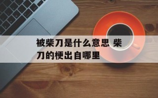 被柴刀是什么意思 柴刀的梗出自哪里