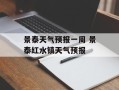 景泰天气预报一周 景泰红水镇天气预报