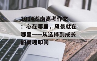 2014湖南高考作文：心在哪里，风景就在哪里——从选择到成长的灵魂叩问