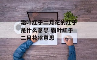 霜叶红于二月花的红于是什么意思 霜叶红于二月花啥意思
