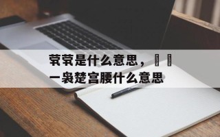 茕茕是什么意思，嬛嬛一袅楚宫腰什么意思