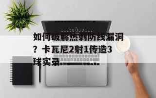 如何破解热刺防线漏洞？卡瓦尼2射1传造3球实录