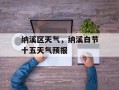 纳溪区天气，纳溪白节十五天气预报