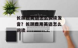长颈鹿英语怎么说读发音？长颈鹿用英语怎么说读