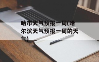 哈市天气预报一周(哈尔滨天气预报一周的天气)
