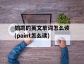 鹦鹉的英文单词怎么读(paint怎么读)