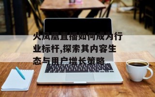火凤凰直播如何成为行业标杆,探索其内容生态与用户增长策略