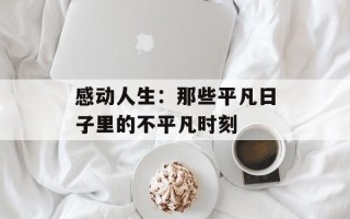 感动人生：那些平凡日子里的不平凡时刻