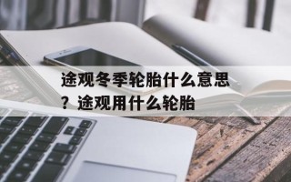 途观冬季轮胎什么意思？途观用什么轮胎