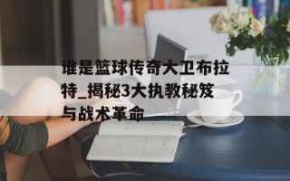 谁是篮球传奇大卫布拉特_揭秘3大执教秘笈与战术革命