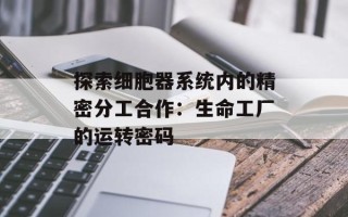 探索细胞器系统内的精密分工合作：生命工厂的运转密码