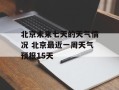 北京未来七天的天气情况 北京最近一周天气预报15天