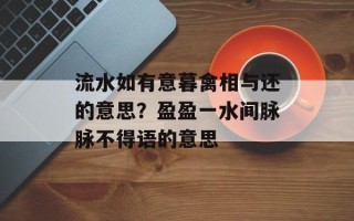流水如有意暮禽相与还的意思？盈盈一水间脉脉不得语的意思