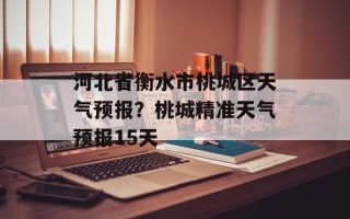 河北省衡水市桃城区天气预报？桃城精准天气预报15天