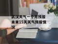 武汉天气一个月预报 未来15天天气预报情况