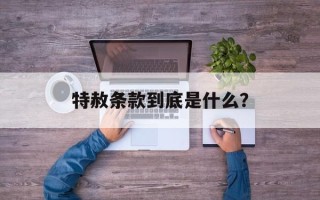 特赦条款到底是什么？
