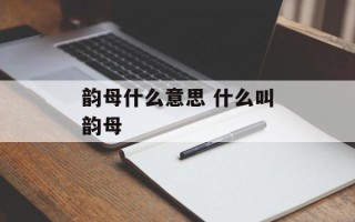 韵母什么意思 什么叫韵母