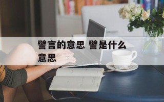 譬言的意思 譬是什么意思