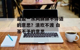 盈盈一水间脉脉不得语的意思？清欢不渡 白茶不予的意思