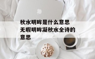 秋水明眸是什么意思 无暇明眸凝秋水全诗的意思